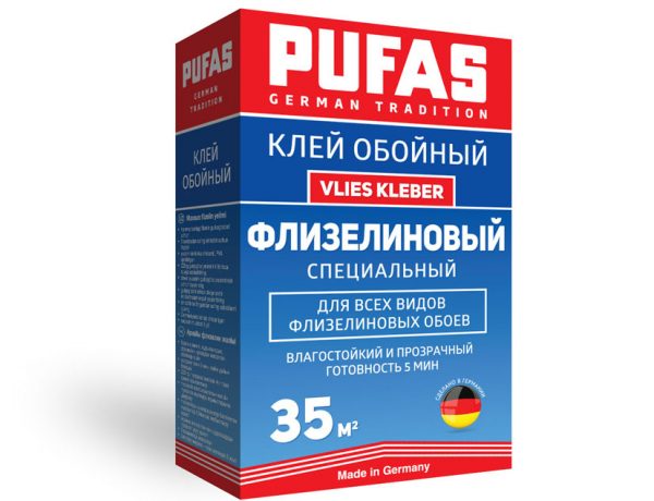 PUFAS клей обойный Флизелиновый Специальный Vlies Kleber 35м2-225гр